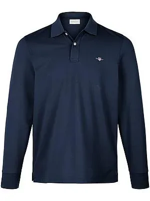 Gant - Poloshirt, langarm, für Herren, Marine, Größe XL
