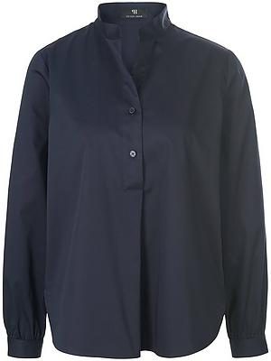 Bluse Stehkragen Peter Hahn blau