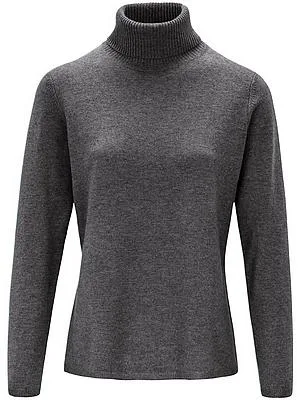 Rollkragen-Pullover aus Schurwolle und Kaschmir Peter Hahn grau
