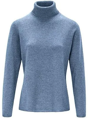 Rollkragen-Pullover aus Schurwolle und Kaschmir Peter Hahn blau