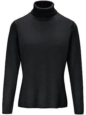 Rollkragen-Pullover aus Schurwolle und Kaschmir Peter Hahn schwarz