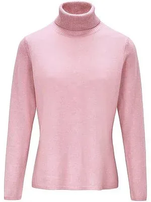 Rollkragen-Pullover aus Schurwolle und Kaschmir Peter Hahn rosé