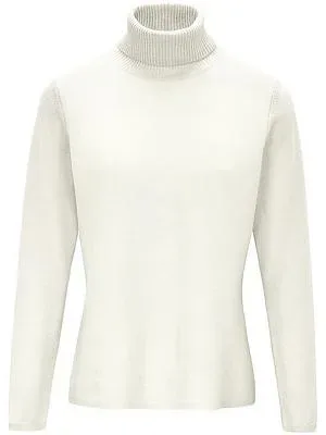 Rollkragen-Pullover aus Schurwolle und Kaschmir Peter Hahn weiss