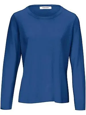 Rundhals-Pullover aus Kaschmir Peter Hahn blau