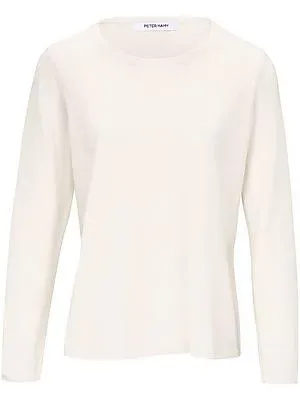 Rundhals-Pullover aus Kaschmir Peter Hahn weiss