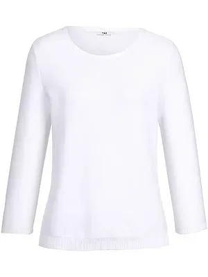 Rundhals-Pullover aus 100% SUPIMA®-Baumwolle Peter Hahn weiss