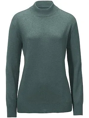Stehbund-Pullover Modell Sabrina aus Seide und Kas Peter Hahn grün