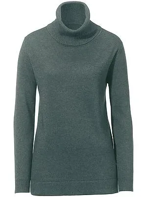 Rollkragen-Pullover Modell Tamara Kaschmir Peter Hahn grün