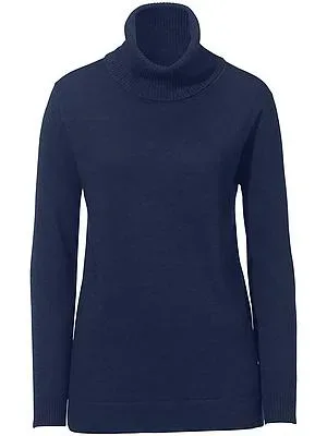 Rollkragen-Pullover Modell Tamara Kaschmir Peter Hahn blau