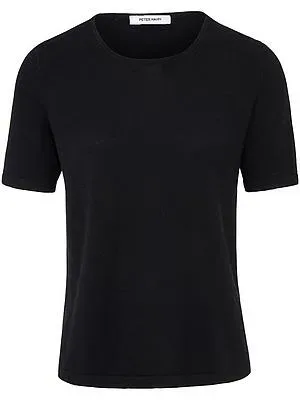 Rundhals-Pullover aus Seide Kaschmir Peter Hahn schwarz