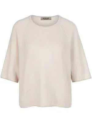 Rundhals-Pullover aus 100% Kaschmir Peter Hahn beige