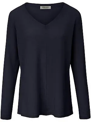 V-Pullover aus 100% Premium-Kaschmir Peter Hahn blau