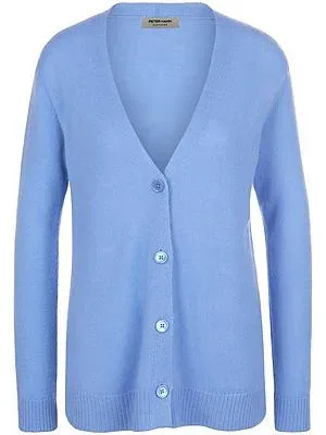 Strickjacke aus 100% Kaschmir Peter Hahn blau