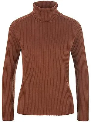 Rollkragen-Pullover aus 100% Schurwolle-Merino Peter Hahn braun