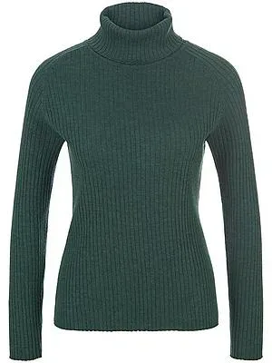Rollkragen-Pullover aus 100% Schurwolle-Merino Peter Hahn grün
