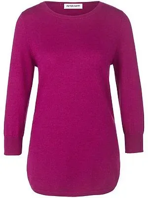 Rundhals-Pullover aus Seide und Kaschmir Peter Hahn pink