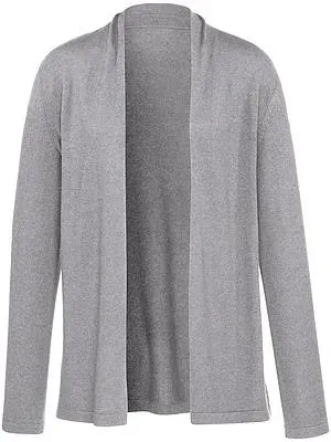Strickjacke Modell Caro aus Seide und Kaschmir Peter Hahn grau