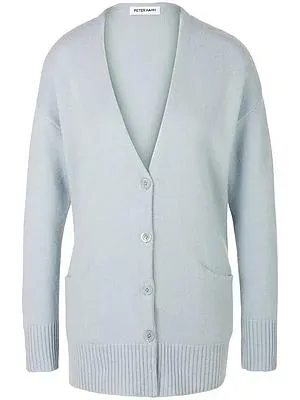 Strickjacke aus Schurwolle und Kaschmir Peter Hahn blau