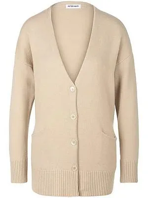 Strickjacke aus Schurwolle und Kaschmir Peter Hahn beige