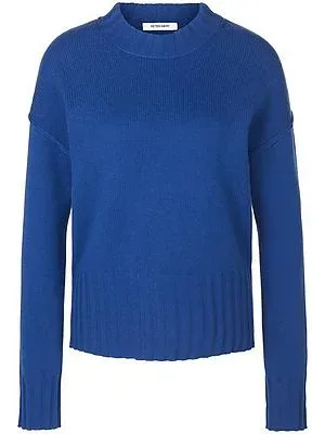 Rundhals-Pullover aus Schurwolle und Kaschmir Peter Hahn blau