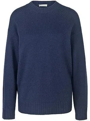 Rundhals-Pullover Kaschmir Peter Hahn blau