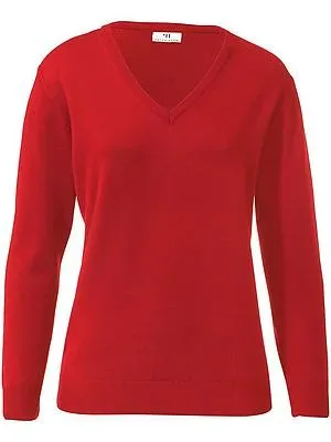 V-Pullover aus 100% Schurwolle Pure Tasmanian Wool Peter Hahn rot