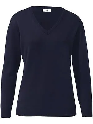 V-Pullover aus 100% Schurwolle Pure Tasmanian Wool Peter Hahn blau