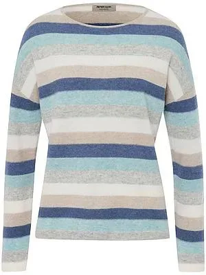 Rundhals-Pullover aus 100% Kaschmir Peter Hahn blau