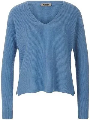 V-Pullover aus 100% Premium-Kaschmir Peter Hahn blau
