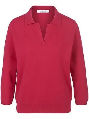 Polo-Pullover Kaschmir Peter Hahn pink
