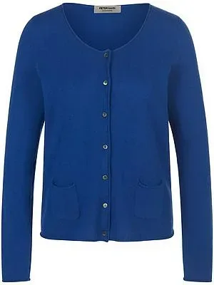 Cardigan aus 100 % Kaschmir Peter Hahn blau