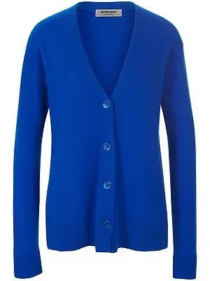 Strickjacke aus 100% Kaschmir Peter Hahn blau