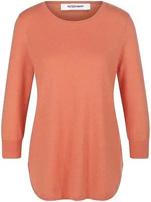 Rundhals-Pullover aus Seide und Kaschmir Peter Hahn orange