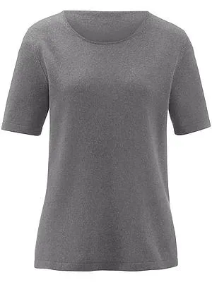 Rundhals-Pullover aus Seide Kaschmir Peter Hahn grau