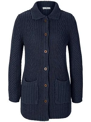 Long-Strickjacke Peter Hahn blau