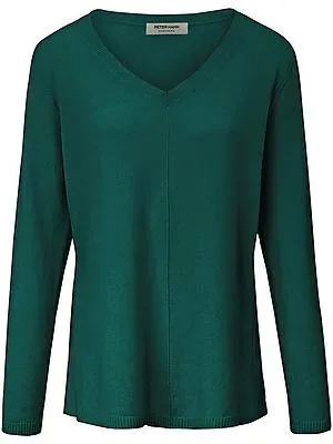 V-Pullover aus 100% Premium-Kaschmir Peter Hahn grün