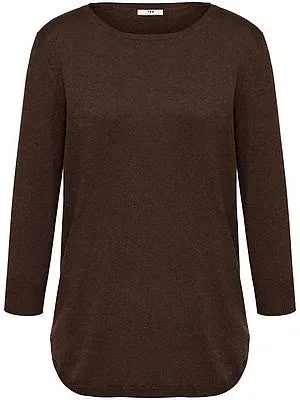 Rundhals-Pullover aus Seide und Kaschmir Peter Hahn braun