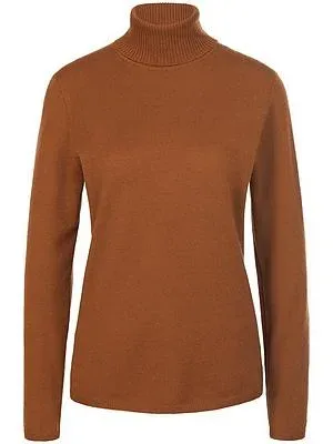 Rollkragen-Pullover aus Schurwolle und Kaschmir Peter Hahn braun