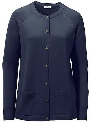Strickjacke aus 100%Schurwolle Pure Tasmanian Wool Peter Hahn blau