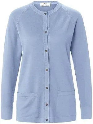 Strickjacke aus 100%Schurwolle Pure Tasmanian Wool Peter Hahn blau