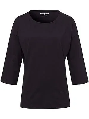 Rundhals-Shirt Gurli Green Cotton schwarz