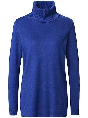 Rollkragen-Pullover Modell Tamara Kaschmir Peter Hahn blau