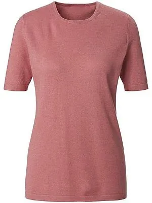 Rundhals-Pullover aus Seide Kaschmir Peter Hahn rosé