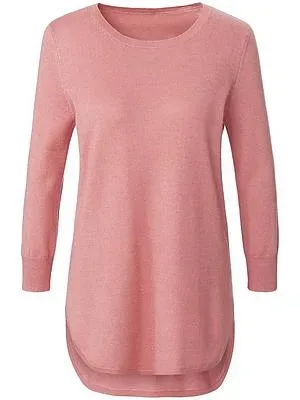 Rundhals-Pullover aus Seide und Kaschmir Peter Hahn rosé