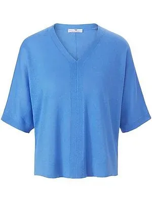 V-Pullover im Oversized-Style Peter Hahn blau