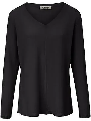 V-Pullover aus 100% Premium-Kaschmir Peter Hahn schwarz