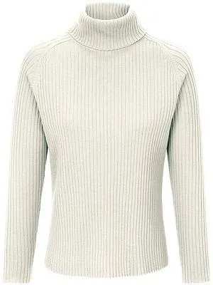 Rollkragen-Pullover aus 100% Schurwolle-Merino Peter Hahn weiss