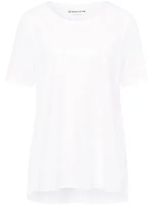 Rundhals-Shirt Benedikte Green Cotton weiss