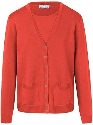 Twinset aus 100% Schurwolle-Pure Tasmanian Wool Peter Hahn rot