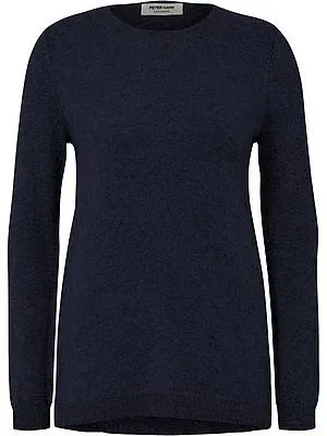 Rundhals-Pullover aus 100% Premium-Kaschmir Peter Hahn blau